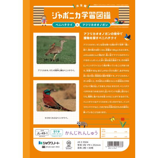 ジャポニカ ショウワノート JL-49-1 ジャポニカ学習帳 漢字練習 91字