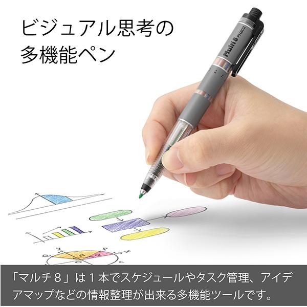 ぺんてる XPH8025T マルチ8セット 8色芯ホルダー 替芯（8種）＋芯研器