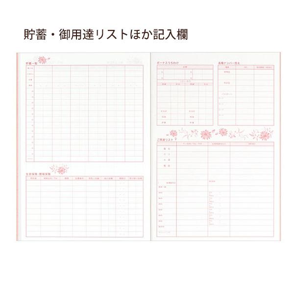 デザインフィル ミドリ FL 家計簿（週間タイプ）A5サイズ 花柄