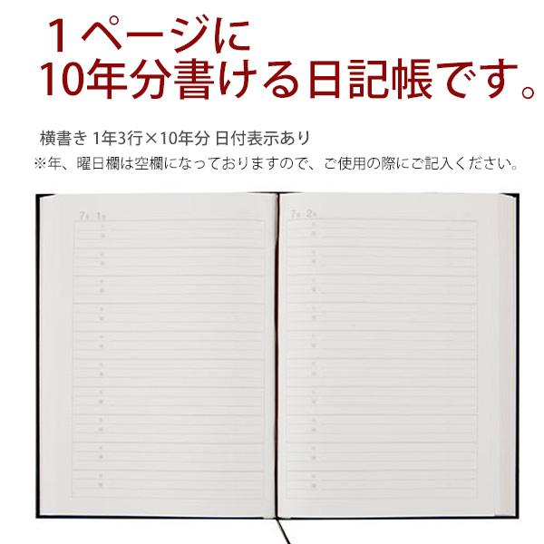 日本ノート アピカ APICA 10年日記 D305 B5 横書き 1日3行 日付表示