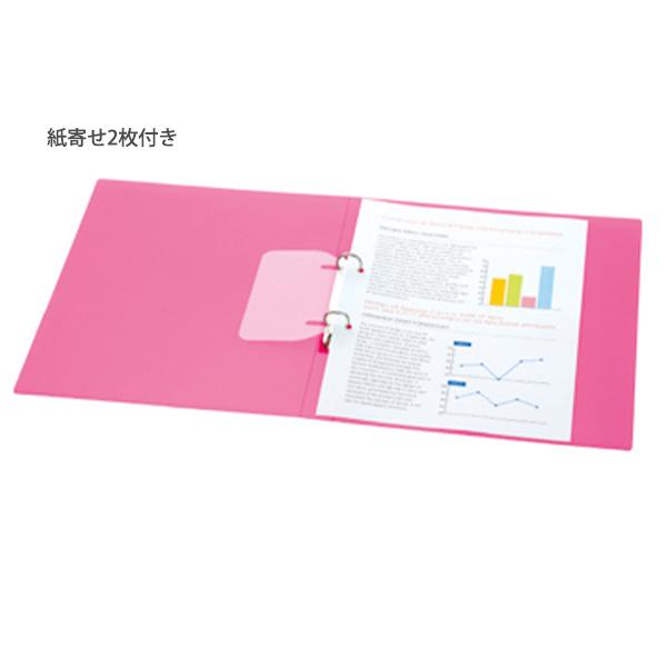 キングジム A4 シンプリーズ Dリングファイル 透明 641TSP -P ピンク