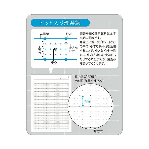 コクヨ キャンパスノート ドット入り 理系線 30枚セミB5 A罫7mmノ