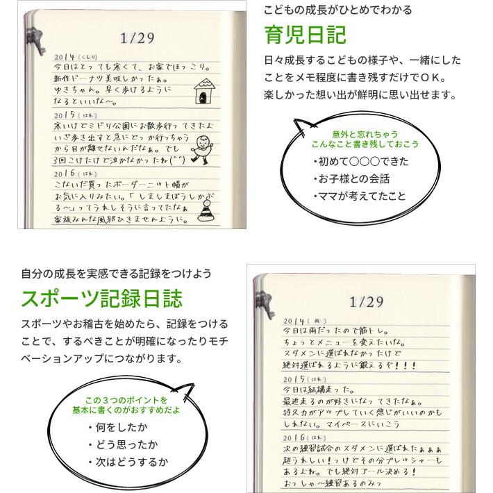 日記帳 5年日記 名入れ 無料 ミドリ 扉柄｜bunguya｜09