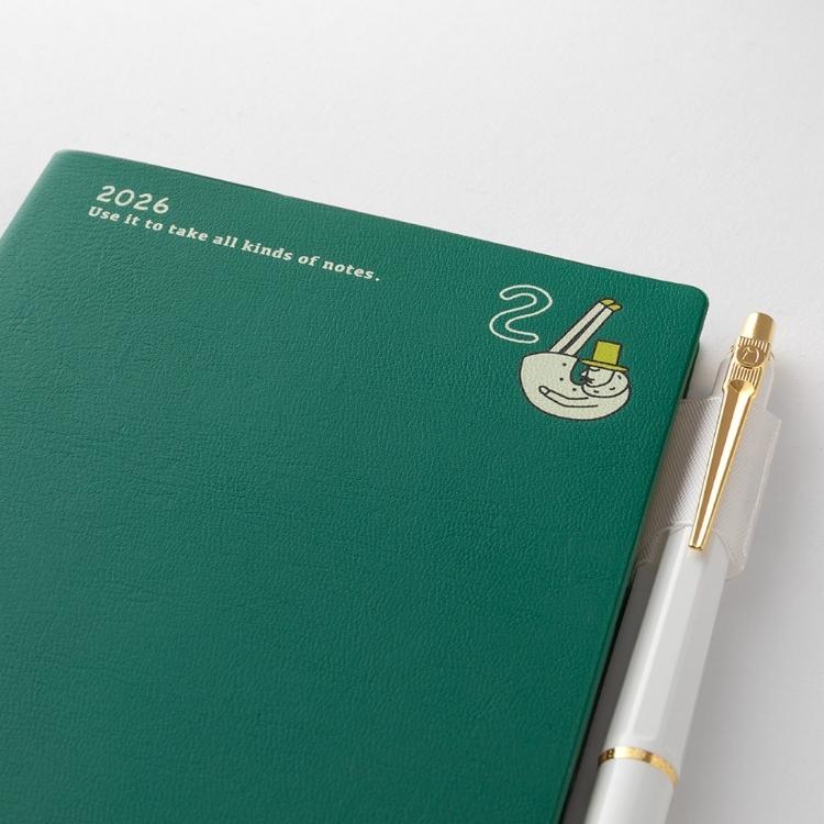 MIDORI（ミドリ） 手帳 2026年 オジサン 柄 ポケットダイアリー A6