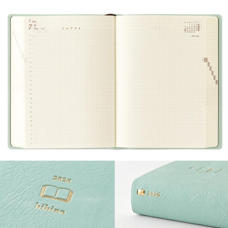 MIDORI（ミドリ） 手帳 2026年 hibino ひびの 1日2ページ ダイアリー