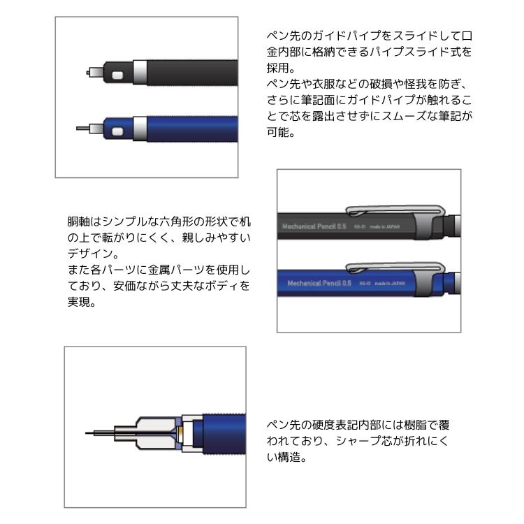 シャープペンシル まとめ売り 紀寺商事 メカニカル ノック ペンシル KS-01 あすつく対応 0.5