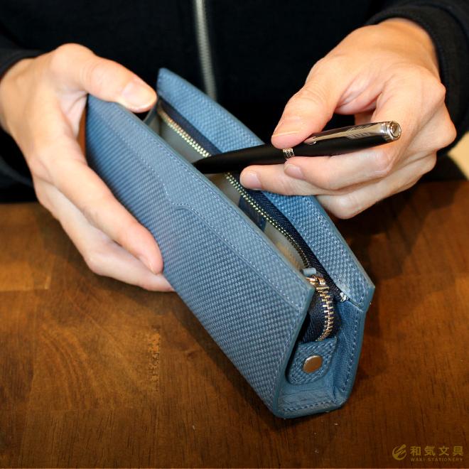 KNOX（ノックス） ペンケース 本革 ジャパンブルー JAPAN BLUE ペン