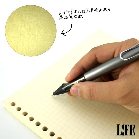 ライフ（LIFE） ノーブルルーズリーフA4 5mm方眼30穴100枚入り あす