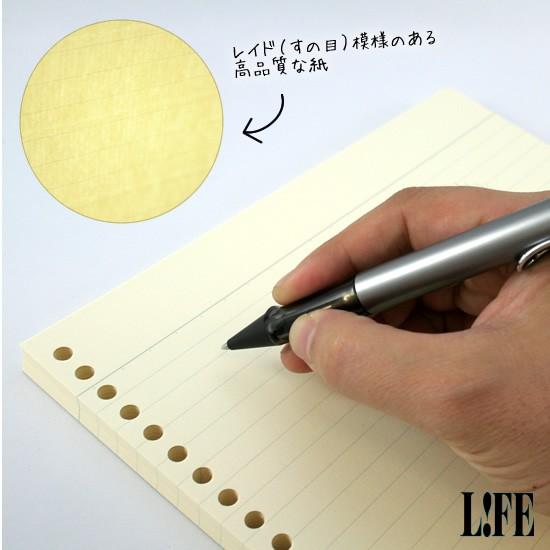 ライフ（LIFE） ノーブルルーズリーフA4 8mm横罫30穴100枚入り あす