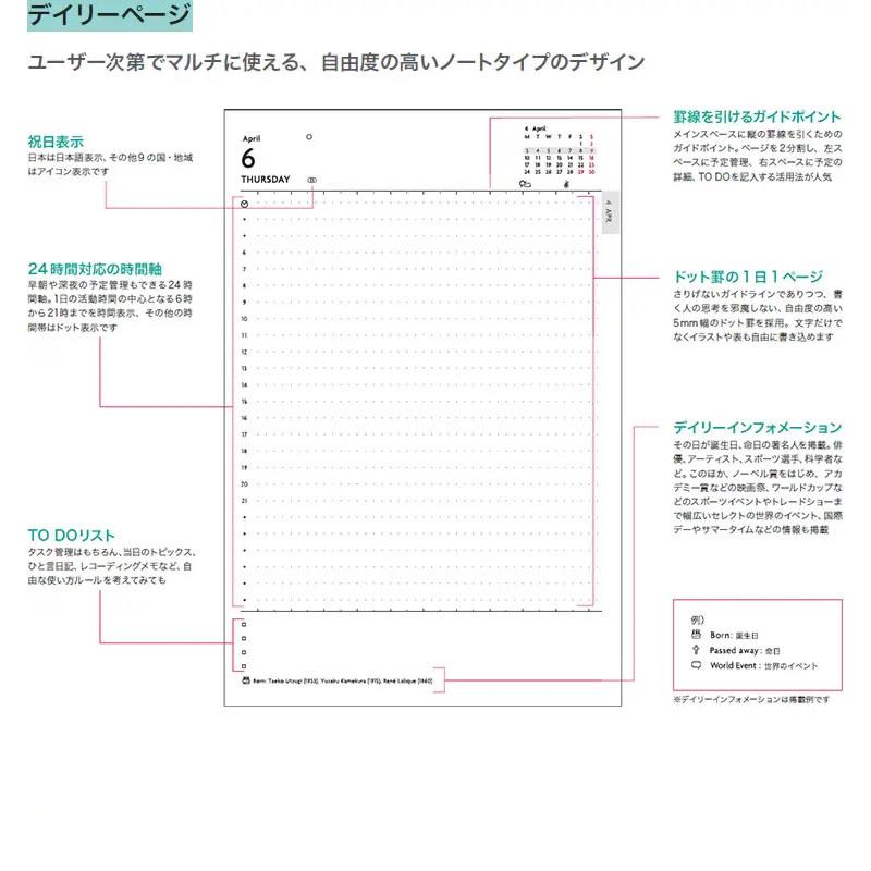 2024年 4月始まり 手帳 マークス MARK'S エディット EDiT B6変形 デイリー リフィル あすつく対応 1日1ページ_スケジュール帳｜bunguya｜04