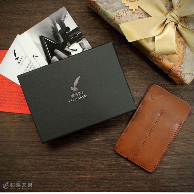 名入れ 無料 和気文具オリジナル 革製万年筆カートリッジケースロング