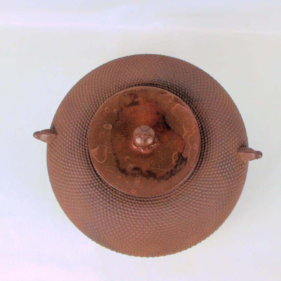 茶道具 茶釜 「霰地紋平丸釜」 釜師 佐藤浄清造 釜かん無し 共箱付