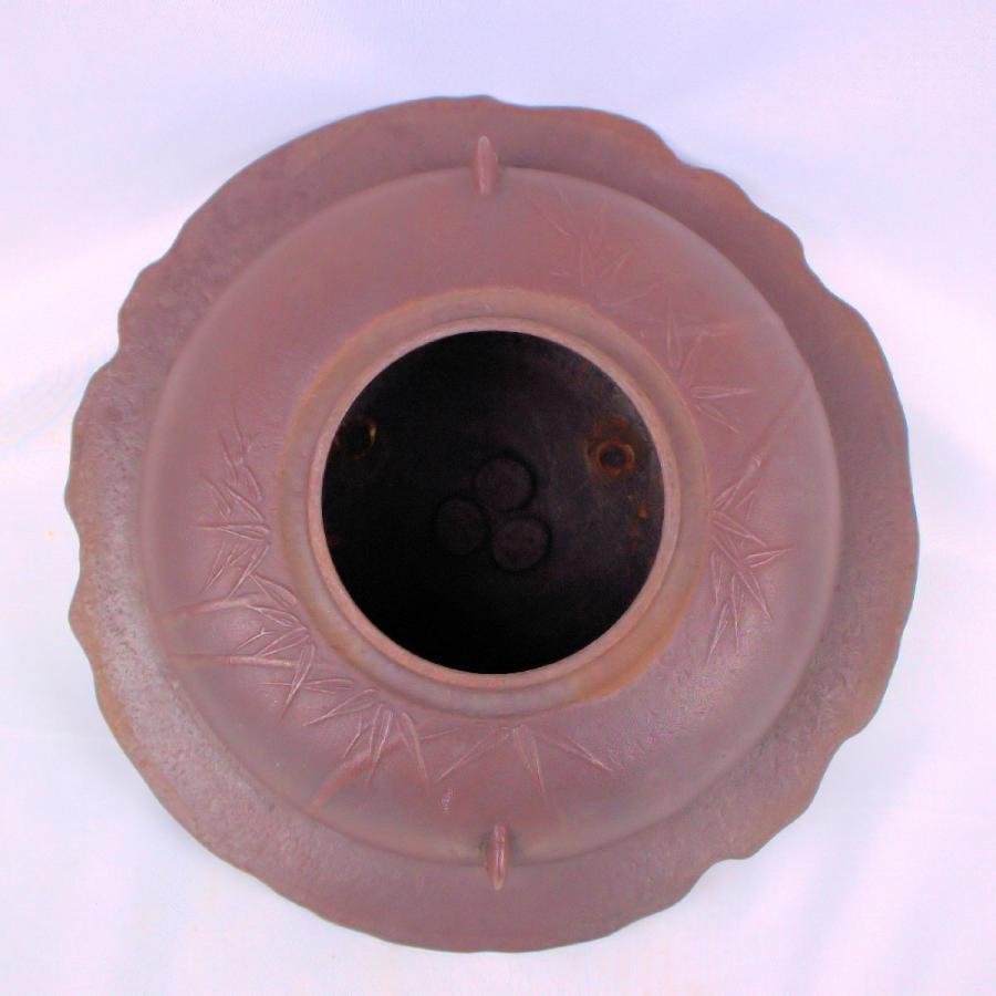 茶道具　茶釜　「透木釜　竹地紋」　釜師　人間国宝　高橋敬典造　共箱付_6