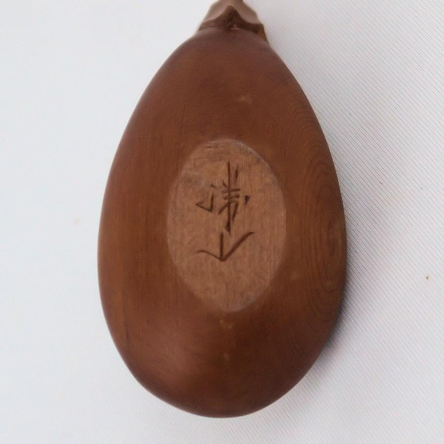 ナス香合　木製　茶道具 ナス香合木製茶道具