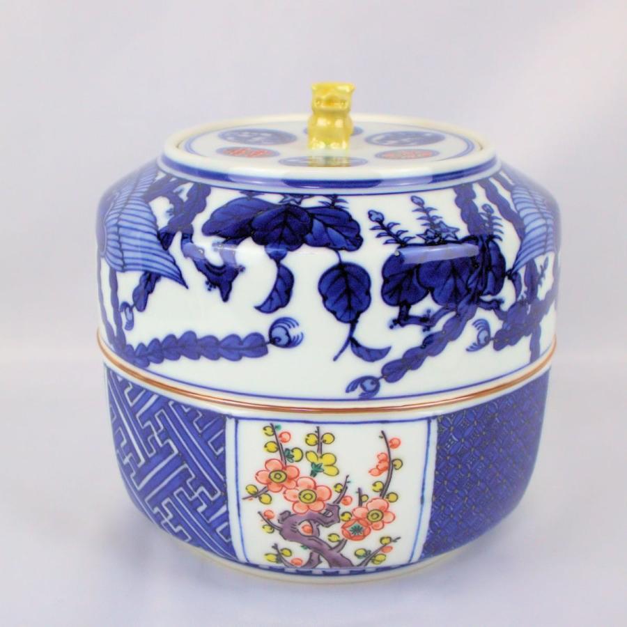 茶道具　水指　「眞葛焼　色絵祥端　桐鳳凰水指　獅子ツマミ」　宮川香斎造　鵬雲斎書付　共箱付　