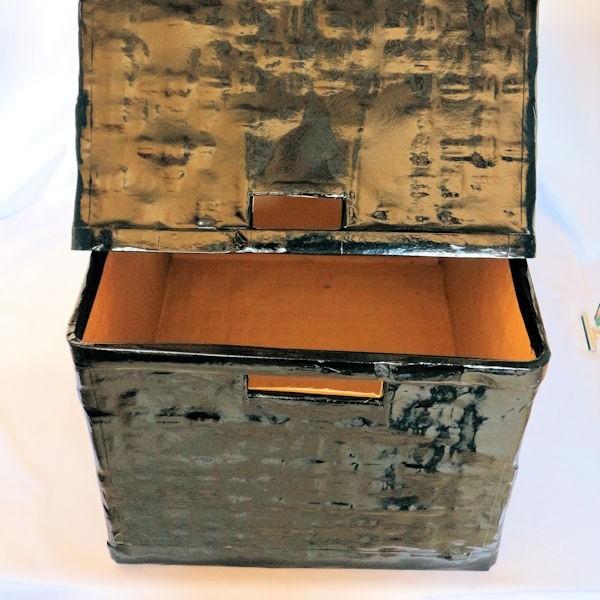 茶道具 道具入れ 「竹網和紙漆塗りボテ箱 黒色」 風呂敷付 箱入り