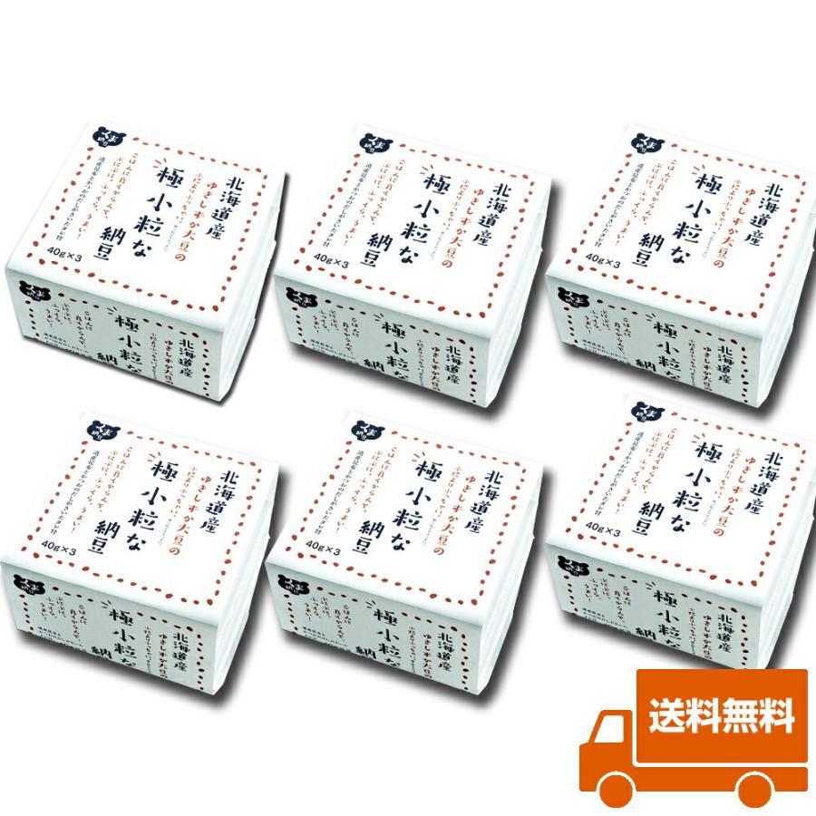 納豆 極小粒 くま納豆 道産極小粒な納豆  40gX3パックX6 大豆100%使用 北海道産 グルメ お取り寄せ ご飯のお供 国産 ギフト（Yahoo!・豆の文志郎ヤフー店）