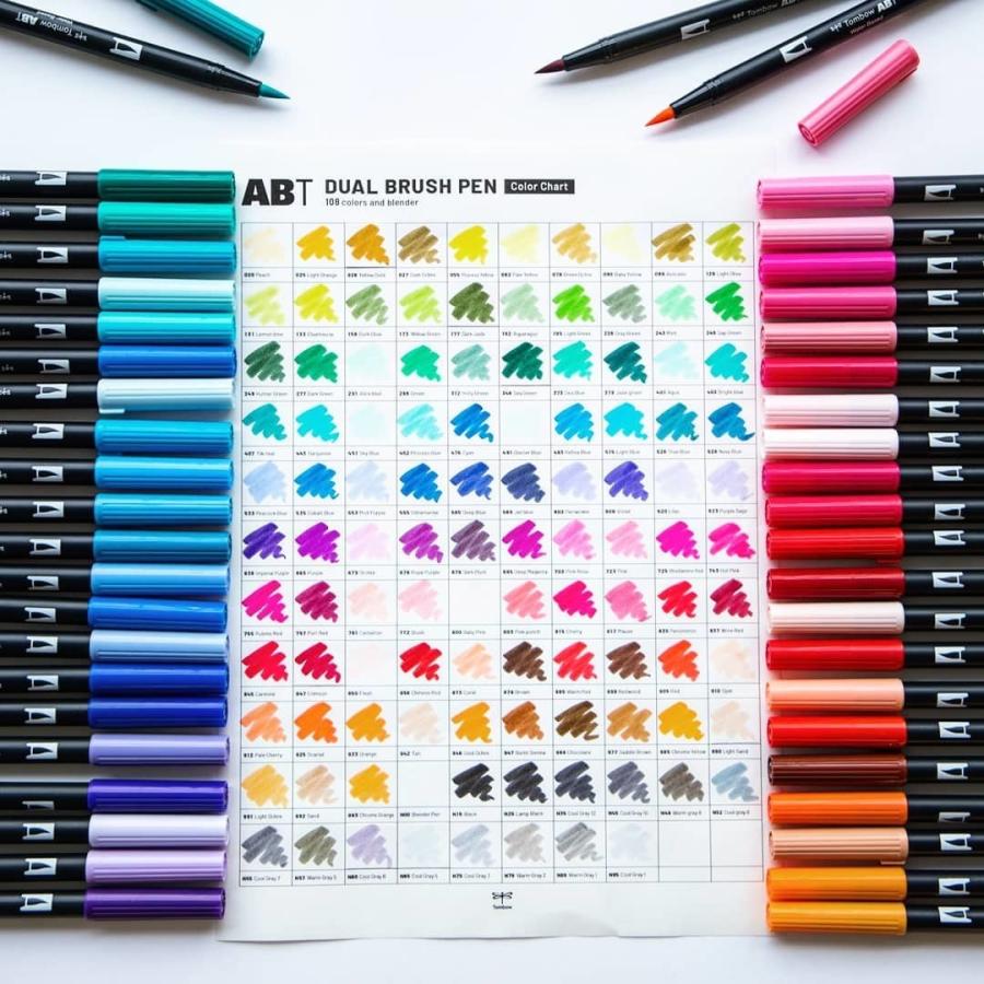Tombow ABT 水性マーカー 100本！ トンボ鉛筆 AB-T12CPA 水性マーカー AB-T デュアルブラッシュペン 12色