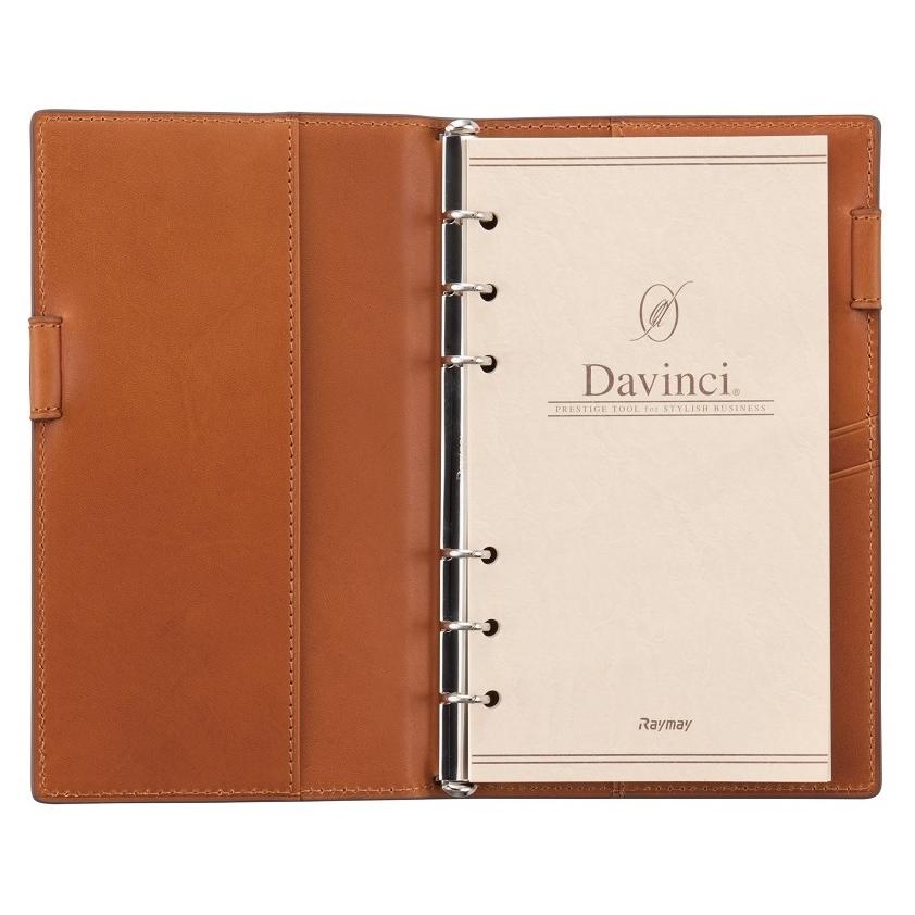 Davinci レザーリング式ファイル ブラウン DAVINCI レザー製 ブラウンリング式ファイル Davinci レザー