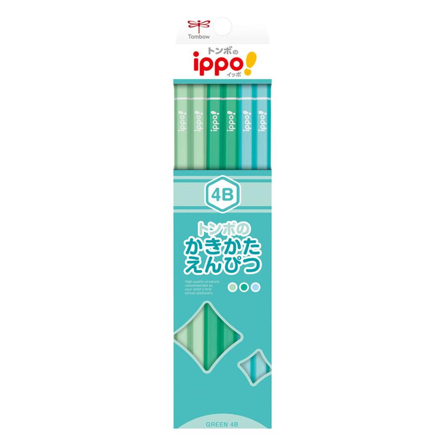 かきぴーページ　アルビオン4点セット ippo！ トンボ鉛筆 KB-KPN04-4B かきかたえんぴつ 4B プレーンN04 ippo