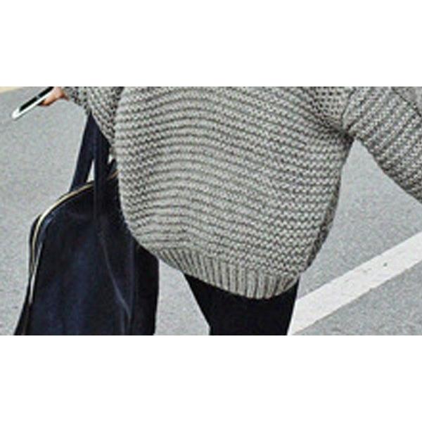 ケーブルニットカーディガン ドルマンスリーブ ゆったり 長袖 ニットショート グレー 秋服 冬服 春服送料無料 |  | 13