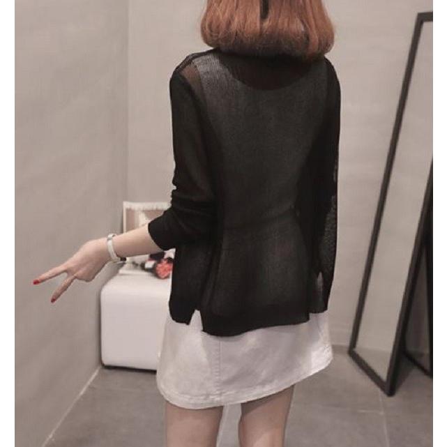 薄手 トップス カーデ Vネック 長袖 UVカット 羽織 紫外線対策 冷房対策 超薄手 UVケア 送料無料 |  | 02