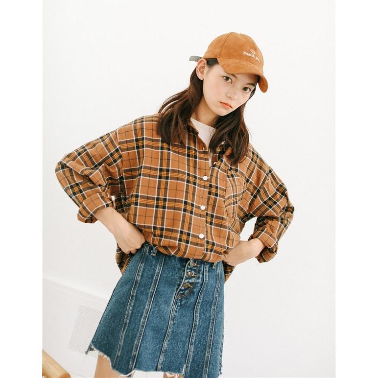 チェックシャツ タータンチェック 柄シャツ 長袖 綿 レッド ベージュ トップス シャツ ブラウス 送料無料 |  | 04