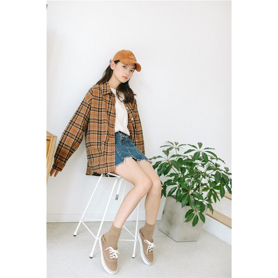 チェックシャツ タータンチェック 柄シャツ 長袖 綿 レッド ベージュ トップス シャツ ブラウス 送料無料 |  | 05