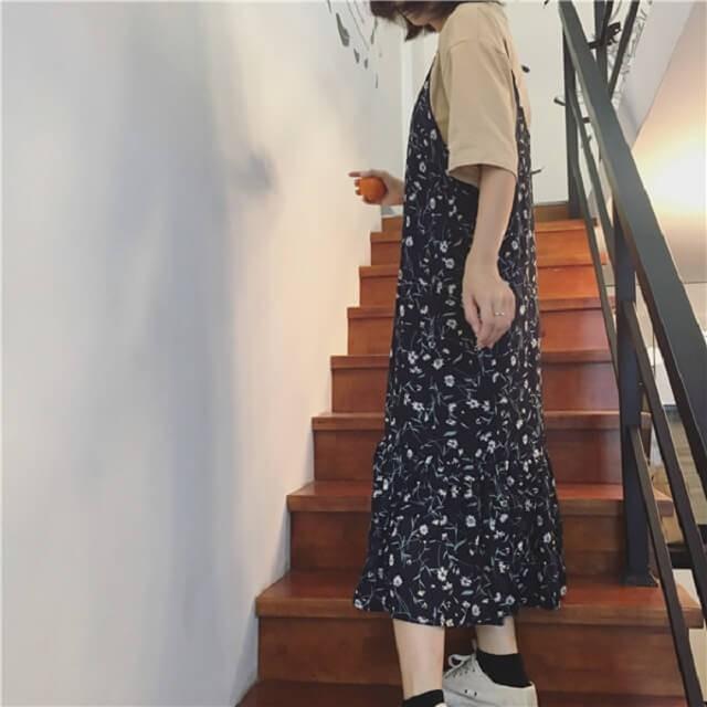 キャミワンピ ロング 花柄 レディース キャミ ワンピース シフォン ロングワンピース 春 夏 秋 冬送料無料 |  | 07