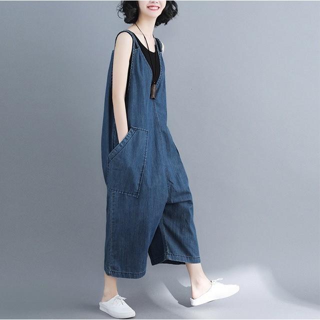 サロペット デニム サスペンダー パンツ ロング丈 レディース 春夏 おしゃれ 可愛い 大人 送料無料 |  | 03