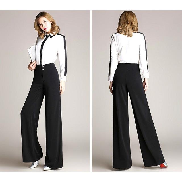 ワイドパンツ バギー スラックス  大人美ライン きれい目 レディース パンツ ボトムス ブラック 送料無料 |  | 02