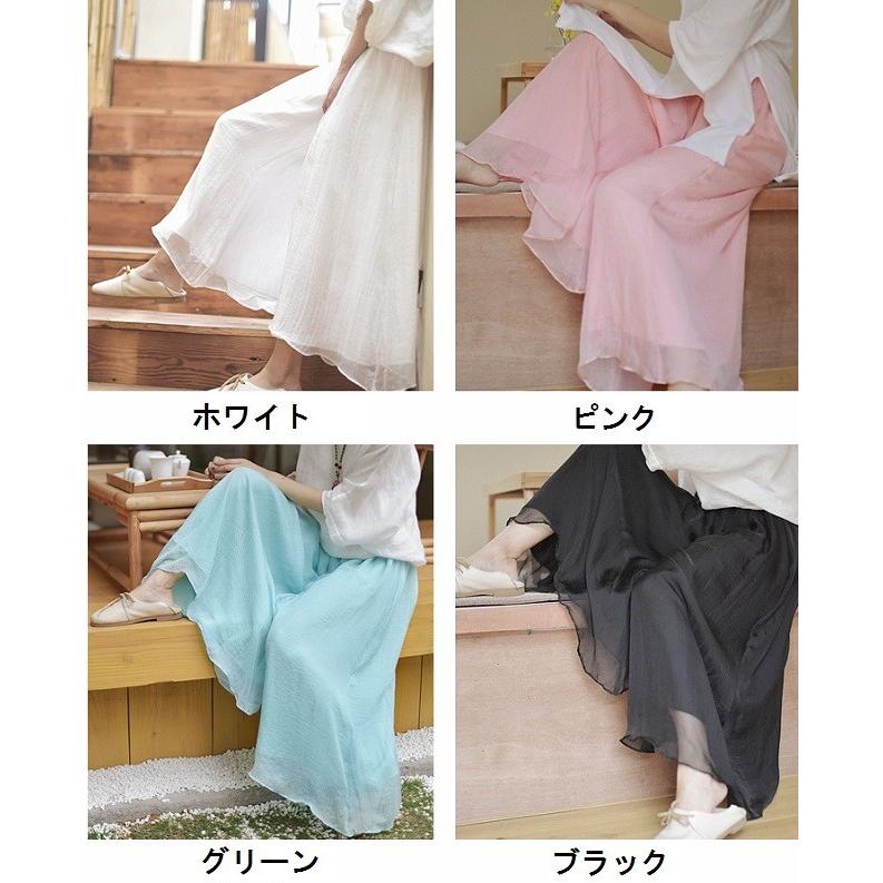 ふんわり リネン スカーチョ ワイドパンツ フレアスカーチョ スカート レディース フレア コットン送料無料 |  | 01