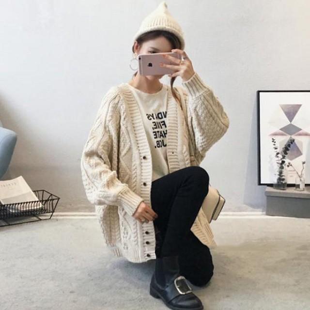 ざっくり ニット カーディガン レディース 秋 冬 おしゃれ ゆったり かわいい 厚手 秋服 冬服 送料無料 |  | 13