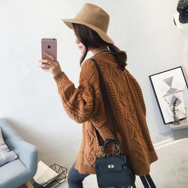 ざっくり ニット カーディガン レディース 秋 冬 おしゃれ ゆったり かわいい 厚手 秋服 冬服 送料無料 |  | 08