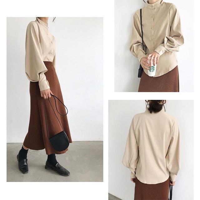 ブラウス シャツ 大人カジュアル きれいめ キレカジ スタンドカラー ボリュームスリーブ ロングシャツ送料無料 |  | 11
