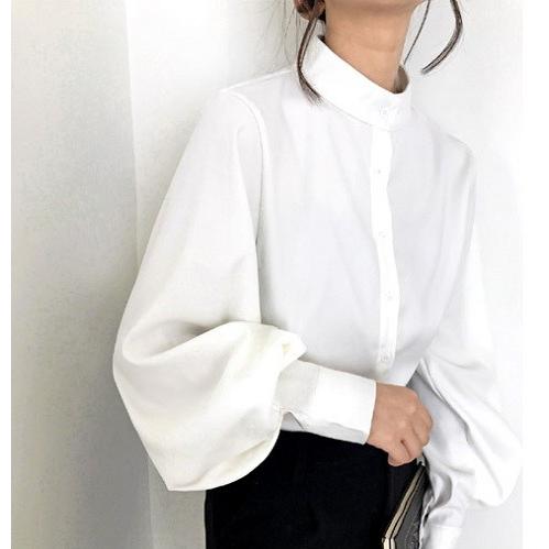 ブラウス シャツ 大人カジュアル きれいめ キレカジ スタンドカラー ボリュームスリーブ ロングシャツ送料無料 |  | 05