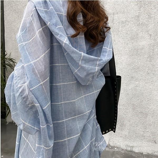 ロングシャツ パーカー ロング丈 薄手パーカー カーディガン 長袖 オーバーサイズ シャツ フード付送料無料 |  | 02