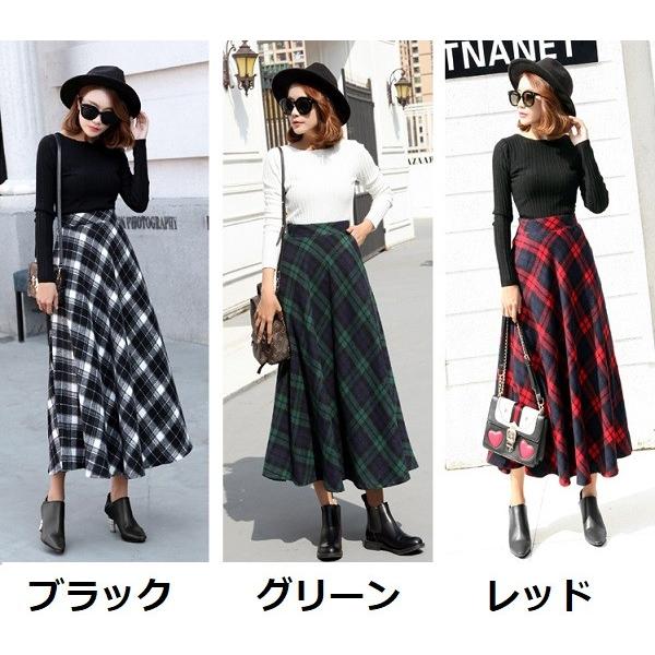 ロングスカート チェック柄 スカート ロング 秋 冬 レディース マキシ ミディアム 厚手 マキシススカート送料無料 |  | 10