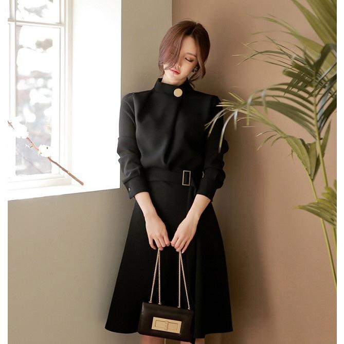 ワンピース 春 冬 秋 大人 上品 ハイネック ドレス ワンピース 黒 結婚式 お呼ばれ フォーマル送料無料 |  | 06