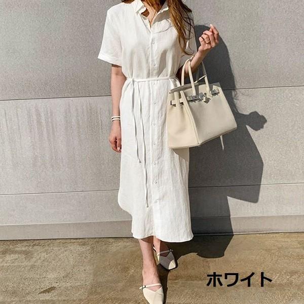 シャツワンピース シャツワンピ マキシワンピ ロングワンピ 無地 ワンピース 半袖 マキシ丈 ワンピ送料無料 |  | 02