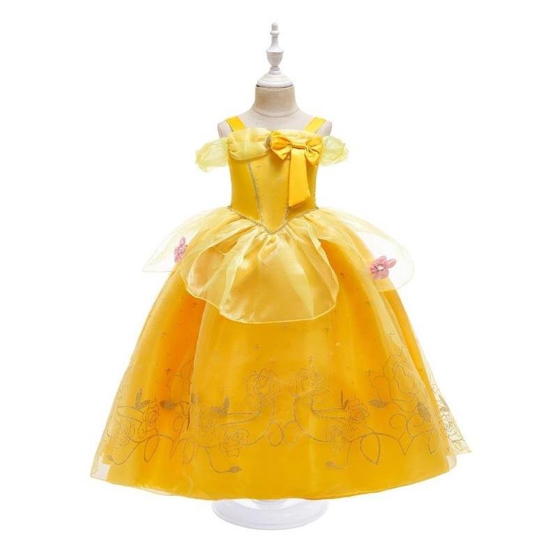 キッズ 子供服 ドレス 半袖 コスプレ プリンセス ワンピース ベル マーメイド なりきり 美女  送料無料 | 