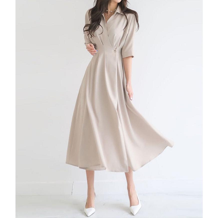 レディース ロングワンピース ワンピース ロング ミモレ丈 七分袖 大人 上品 綺麗め パーティー 送料無料 |  | 01