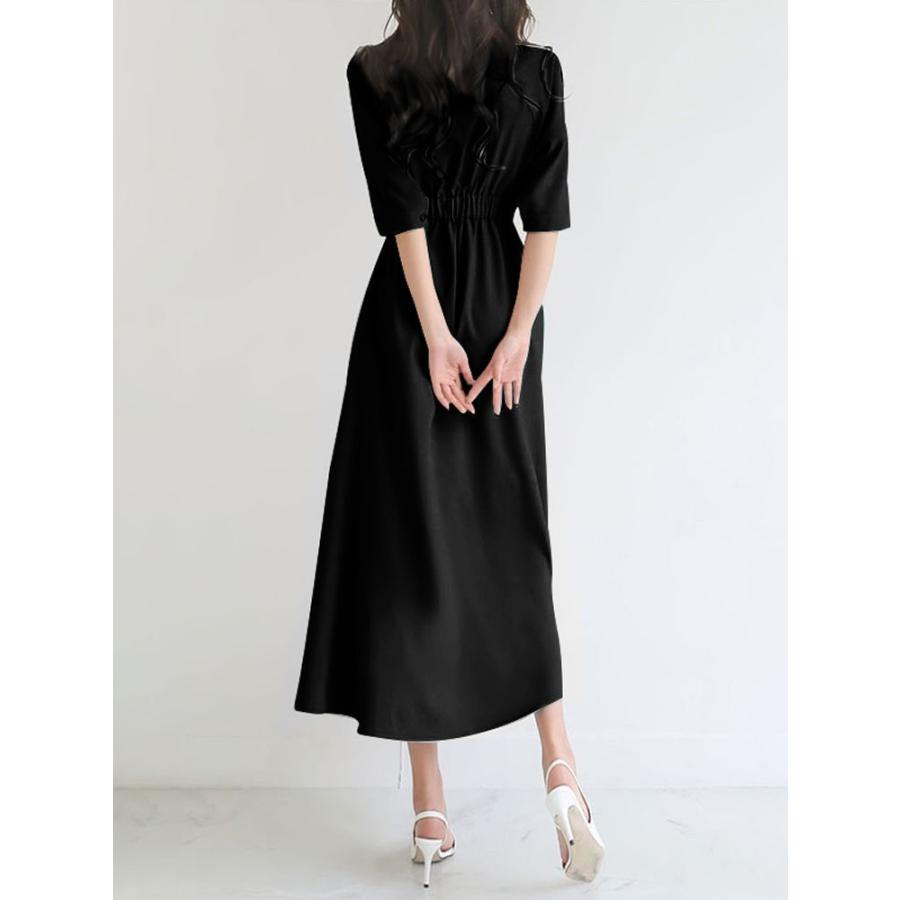 レディース ロングワンピース ワンピース ロング ミモレ丈 七分袖 大人 上品 綺麗め パーティー 送料無料 |  | 10