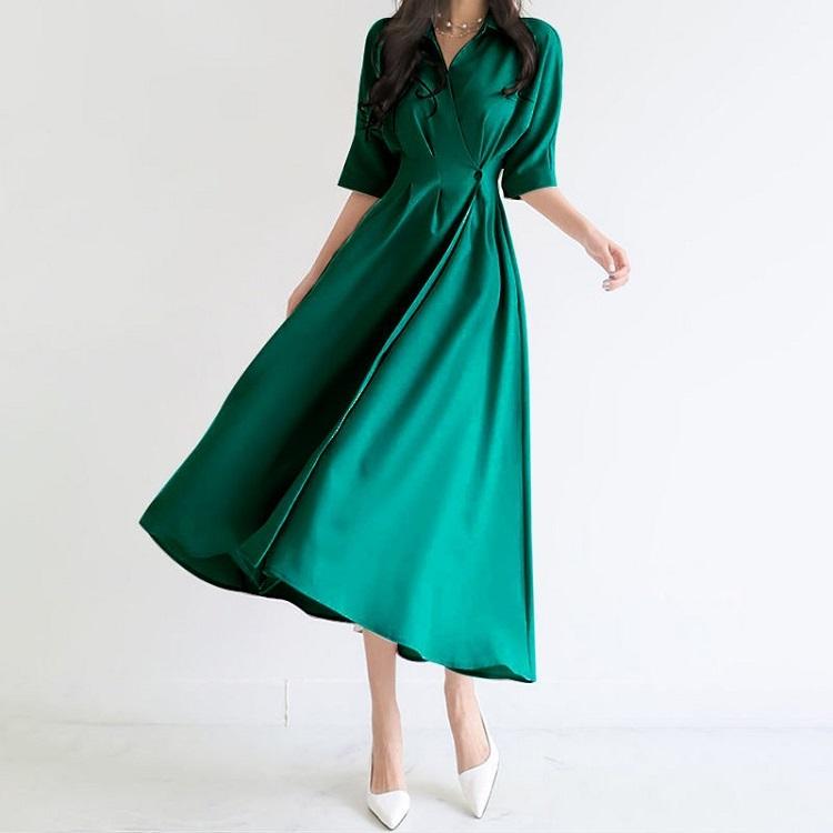 レディース ロングワンピース ワンピース ロング ミモレ丈 七分袖 大人 上品 綺麗め パーティー 送料無料 |  | 07