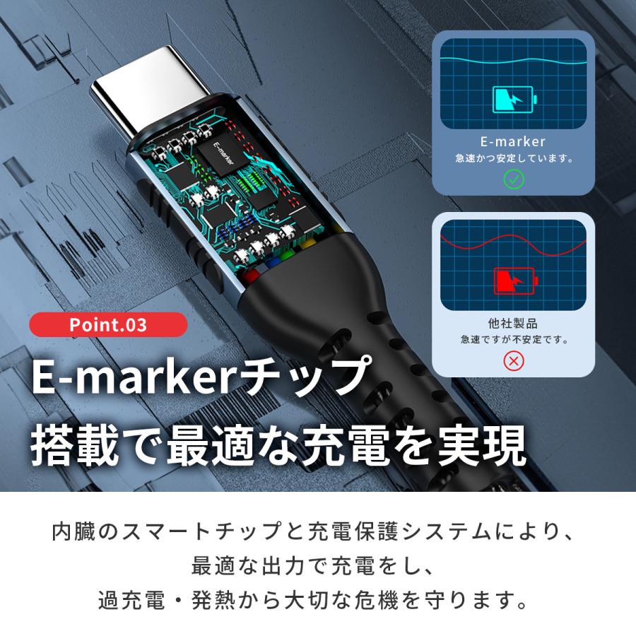iphone 充電ケーブル macbook type-c to type-c android pd 対応 240w 5a｜buono-knick-knacks｜08