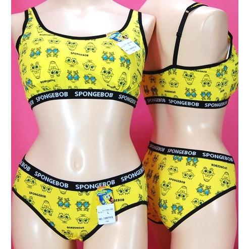 Sponge Bob スポンジボブフェイスハーフトップブラとショーツのセット As 769 ぱらでぃーyahoo店 通販 Yahoo ショッピング