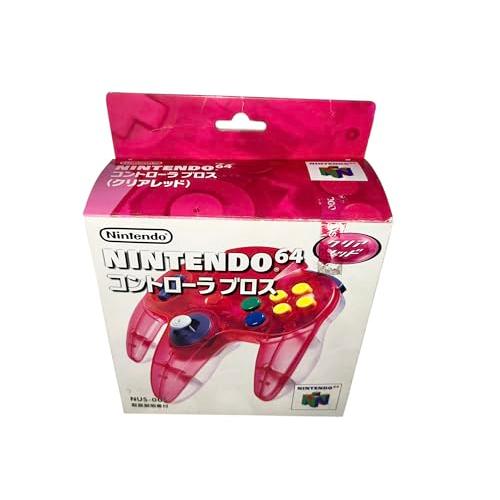 【人気色】64 クリアレッド　本体　コントローラー3つ　アダプター付き コントローラーBrosクリアレッドN64 人気色】64 クリアレッド