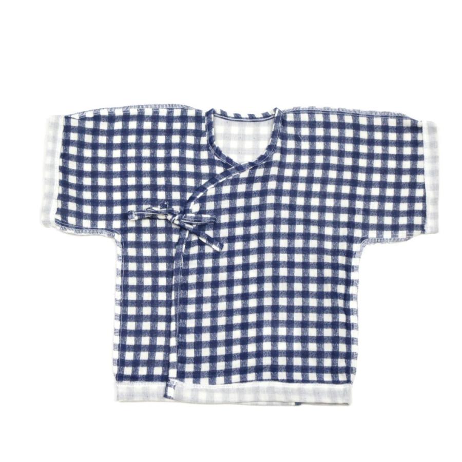 短肌着 ベビー ガーゼ オーガニックコットン Wガーゼ 男の子女の子 ギンガムチェック 日本製 |  | 01