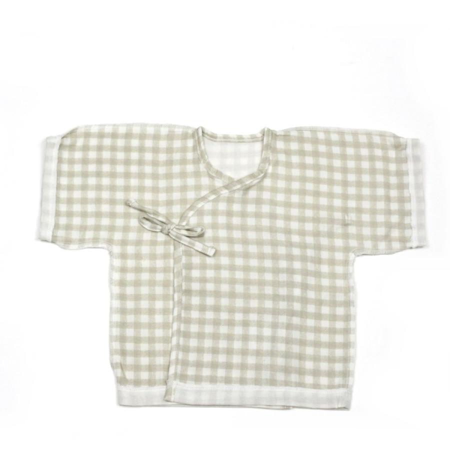 短肌着 ベビー ガーゼ オーガニックコットン Wガーゼ 男の子女の子 ギンガムチェック 日本製 |  | 06