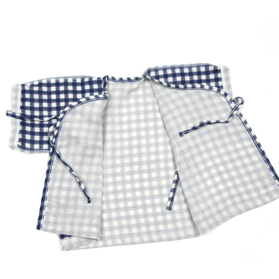 短肌着 ベビー ガーゼ オーガニックコットン Wガーゼ 男の子女の子 ギンガムチェック 日本製 |  | 09